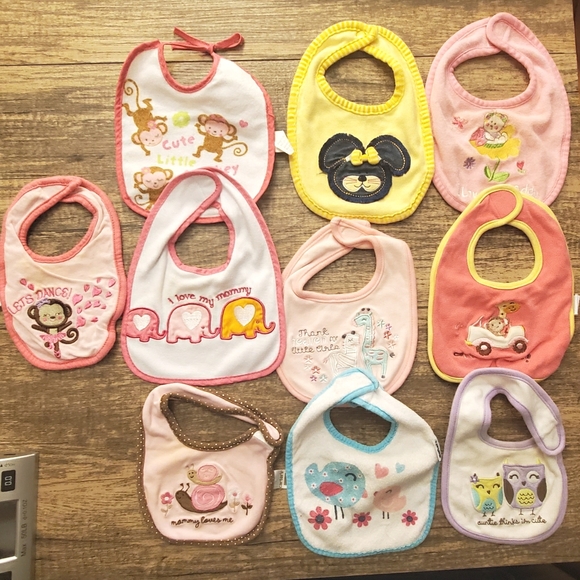 Carter's Other - LOWEST PRICE! Baby Girl Bibs Bundle (x10)